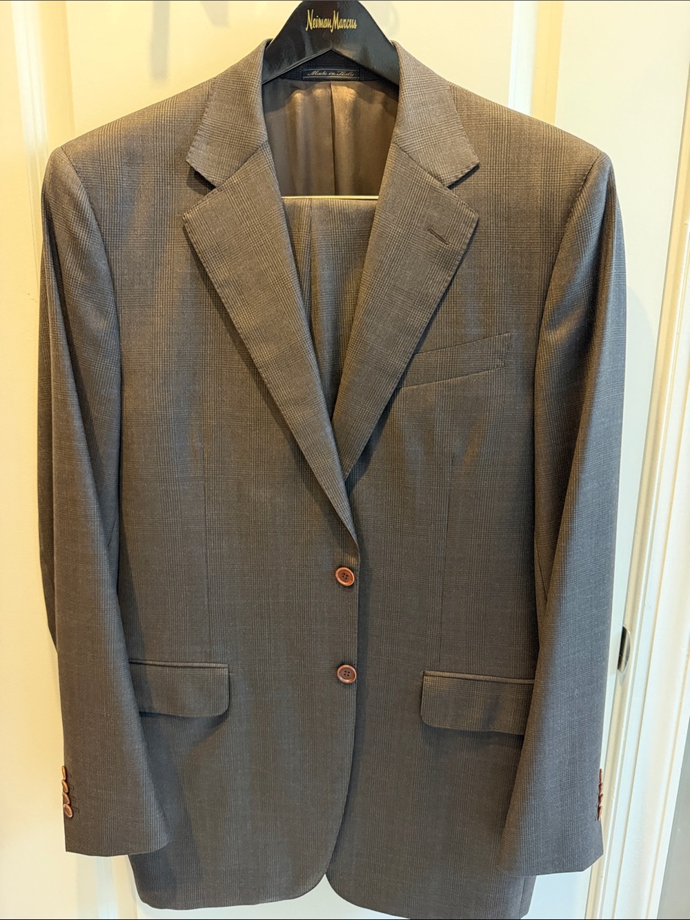 Men's Tailored Charcoal Gray Two-Button Suit Jacket